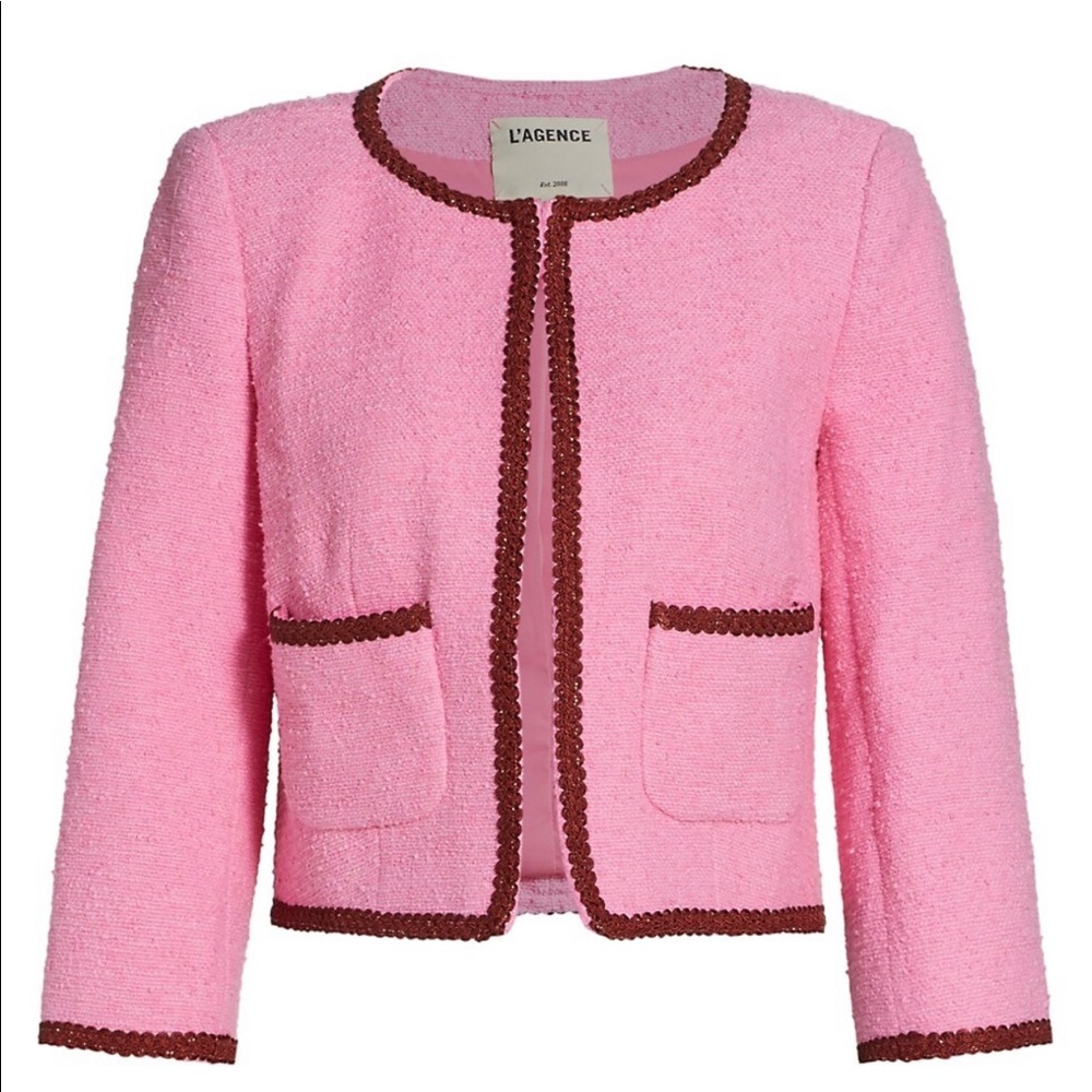 L’agence Alexandria Cropped Jacket in Rose Bloom Size 4